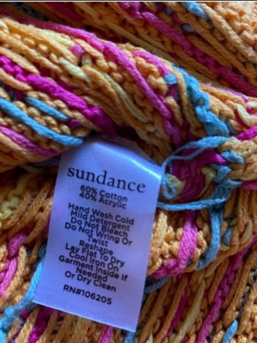 Sundance, colorful knit tank top sleeveless shirt crochet casual layering large - Picture 7 of 8